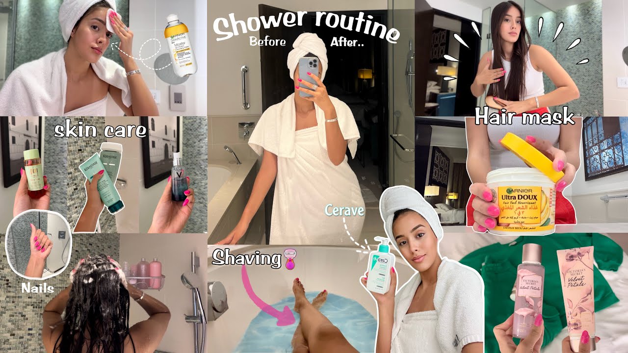 SELF CARE MOTIVATION🧖🏻‍♀️:روتيني قبل و بعد الاستحمام🛀عنايتي بشعري و بشرتي🥰ازالة الشعر الزائد🪒٠