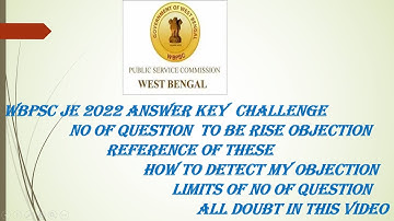 WBPSC JE 2022 Questions to be Objection|No of Questions to be Challenge|Answer Key Doubt Session 8