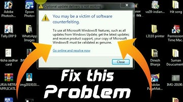 How to Fix You may Be a victim of software counterfeiting problem slove in HINDI | tips for windows.