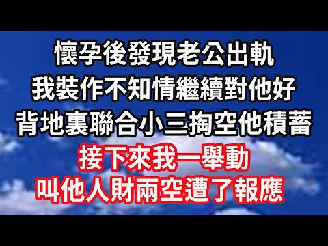 懷孕後發現老公出軌，我裝作不知情繼續對他好，背地裏聯合小三掏空他所有積蓄，接下來我一舉動，叫他人財兩空遭了報應