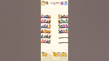 Bird sort color game level 683 #games #leveldesign #gamedesign #gameartdesign #gameenvironment