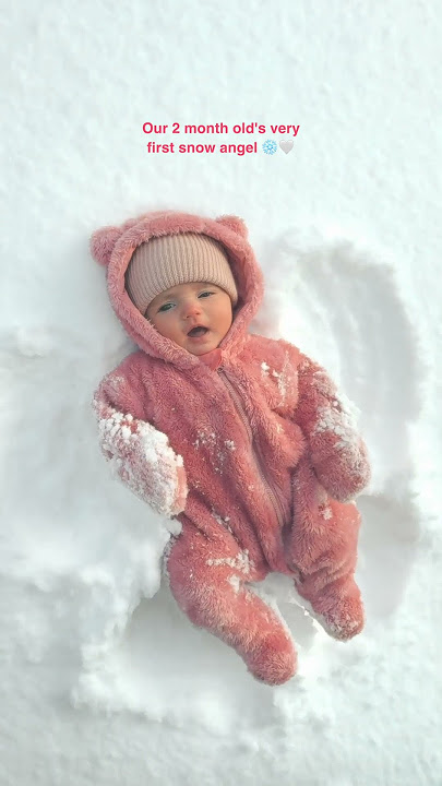2 Month Old's First Snow Angel 🥺 #shorts