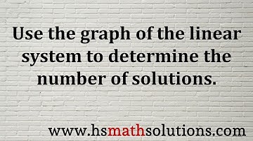 Determine the Number of Solutions in a Linear System from its Graph (Example)