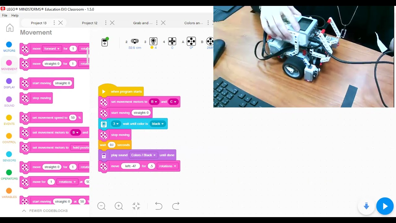 Color sensor using EV3 Classroom - YouTube