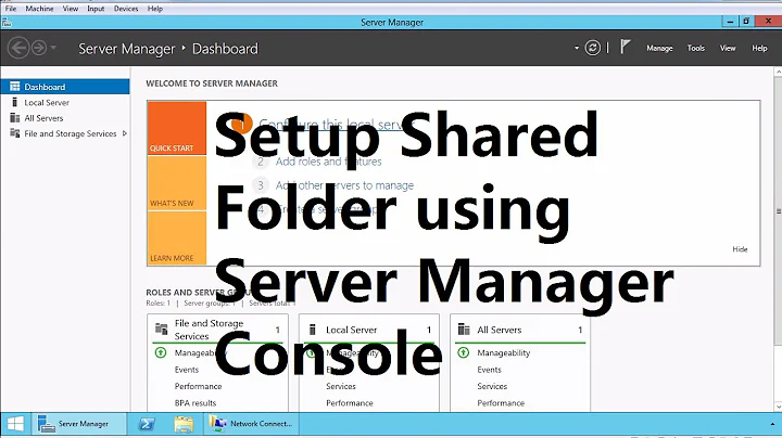 14.  Setup Shared Folder using Server Manager Console in Windows Server 2012 R2