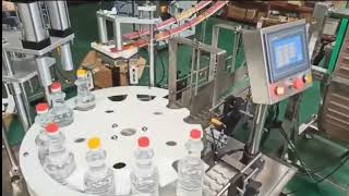 Automatic rotary two head bottle cap press capping machine