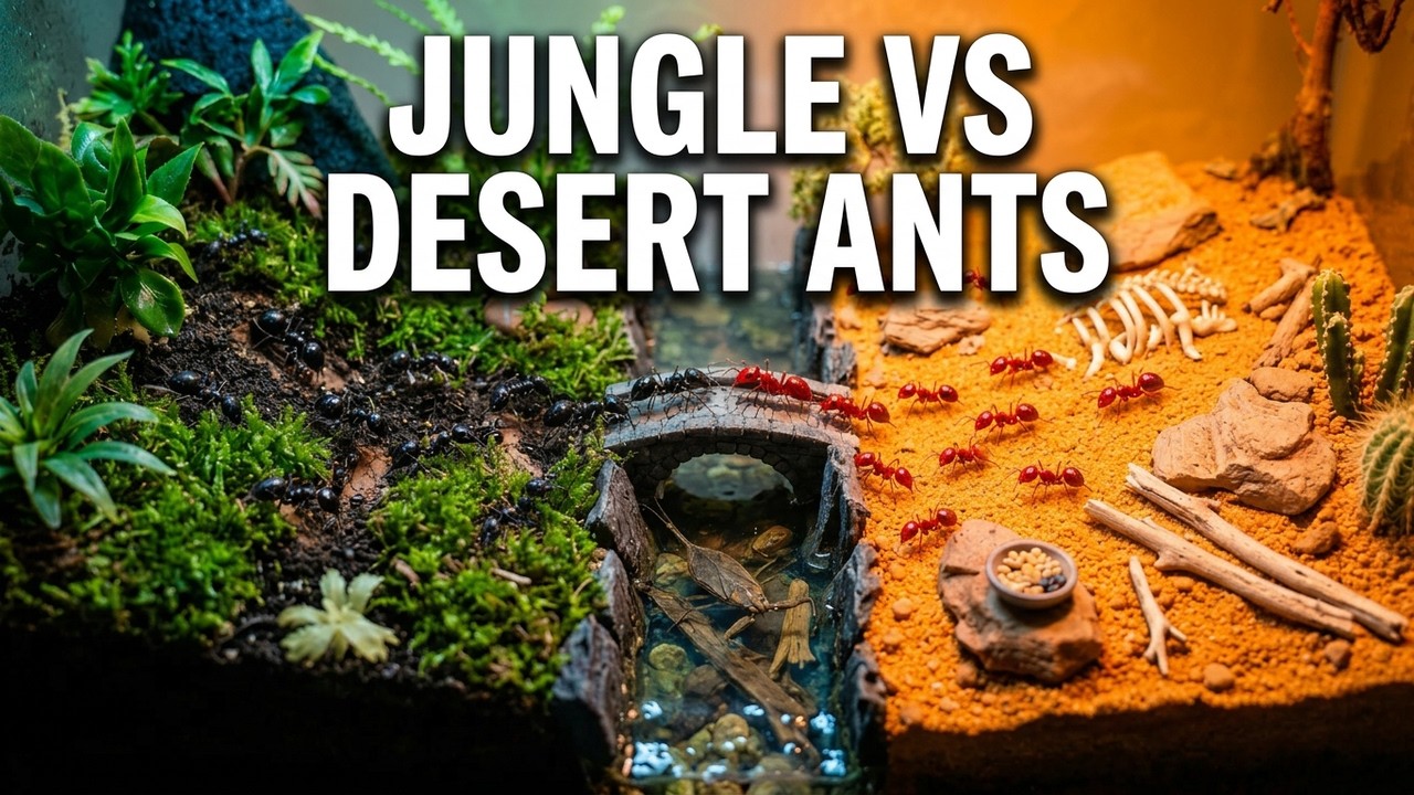 2 Ant Colonies Meet After 100 Days (1,000 Jungle Ants vs 1,000 Desert Ants War)