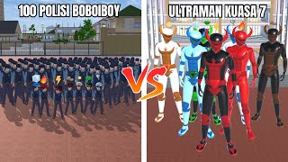 EXPERIMEN BOBOIBOY KUASA 7 DAN 100 POLISI KOBAN VS ULTRAMAN RAKSASA KUASA 7!! - SAKURA SCHOOL