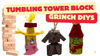 Easy Grinch Tumbling Tower Block DIYs to Make This Christmas