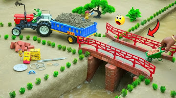 diy tractor Build a mini concrete bridge using rc tractor science project | @topminigear8280