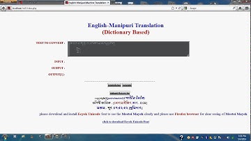 english to manipuri translation a proto-demo