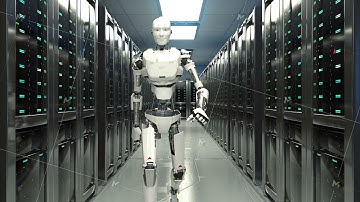 Robot walking in data center