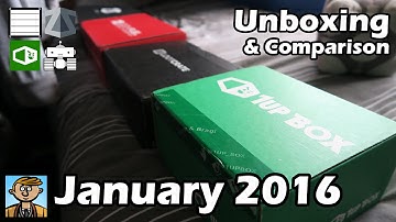 January 2016 Unboxing & Comparison - Loot Crate, 1Up Box, Geek Fuel & ZBOX Review & Ratings