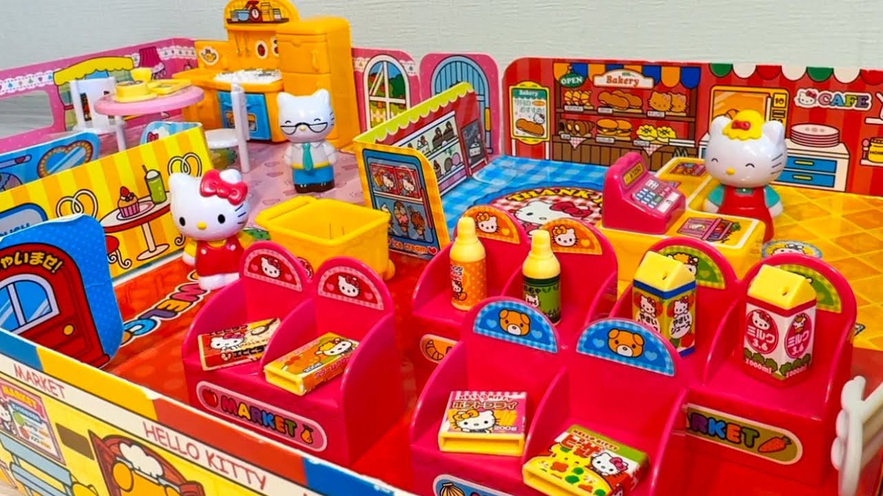 13 Minutes Satisfying with Unboxing Hello Kitty House & Shop | ASMR (No Music)