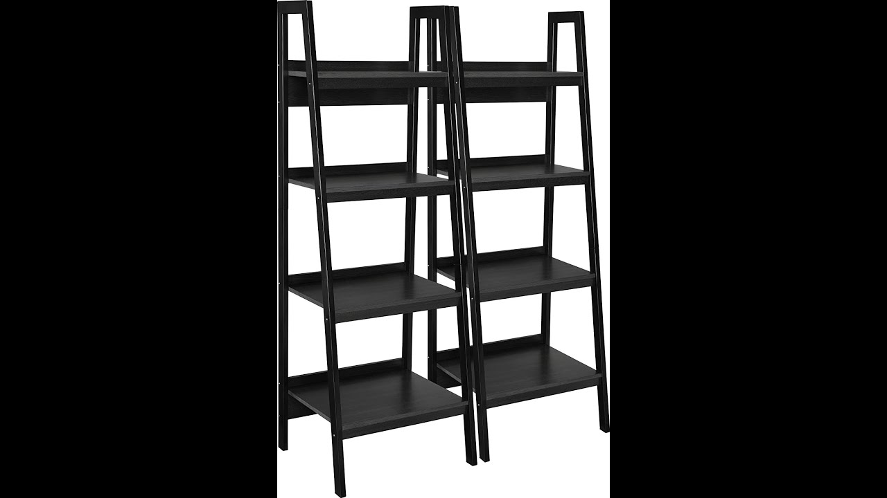 Ameriwood Home Lawrence 4 Shelf Ladder Bookcase Bundle, Black Review