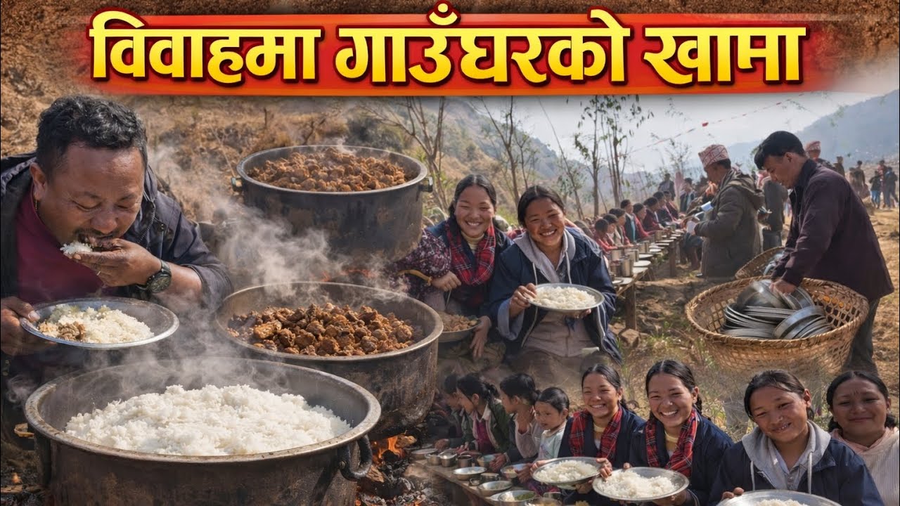 Nepali Village Traditional Wedding Nepali Food Gaun Ghar Ko Bhoj Village Life Nepal