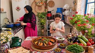 IRAN Daily Village Life : Cooking Traditional Yatimcheh in the Mountains of Azerbaijan Iran