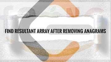 Python | 2273. Find Resultant Array After Removing Anagrams | Leetcode solutions-Weekly Contest 293