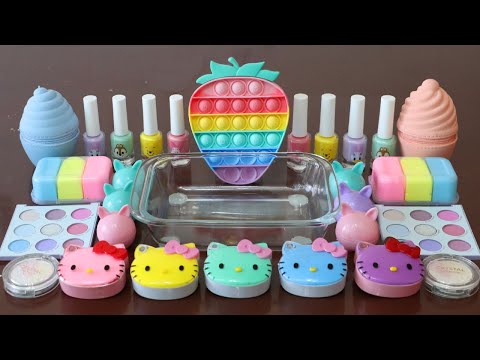 Mixing”<strong>Pastel</strong> Strawberry”Eyeshadow and Makeup,parts,glitter <strong>Into</strong> Slime!Satisfying Slime Video!★ASMR★