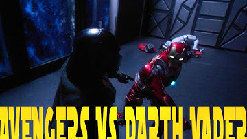 Captain America and Iron Man vs Darth Vader Stop Motion Fight