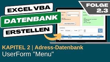 Excel VBA Datenbank erstellen #2.3 Die "UserForMenu" erstellen und designen
