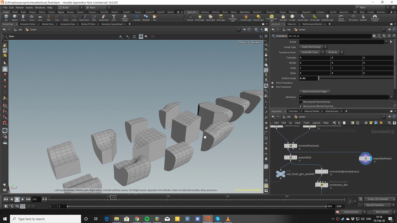 Houdini 18 Boat in the ocean