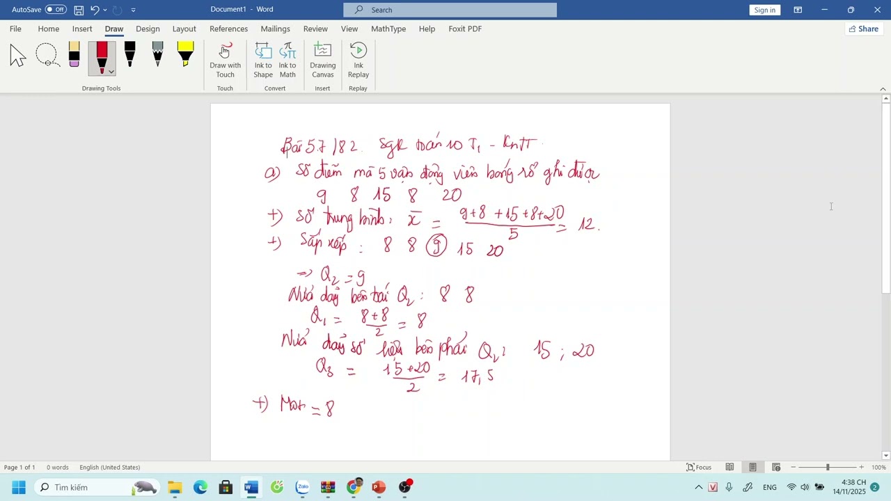 Chữa bài 5.7 trang 82 sách kntt toán 10 tập 1