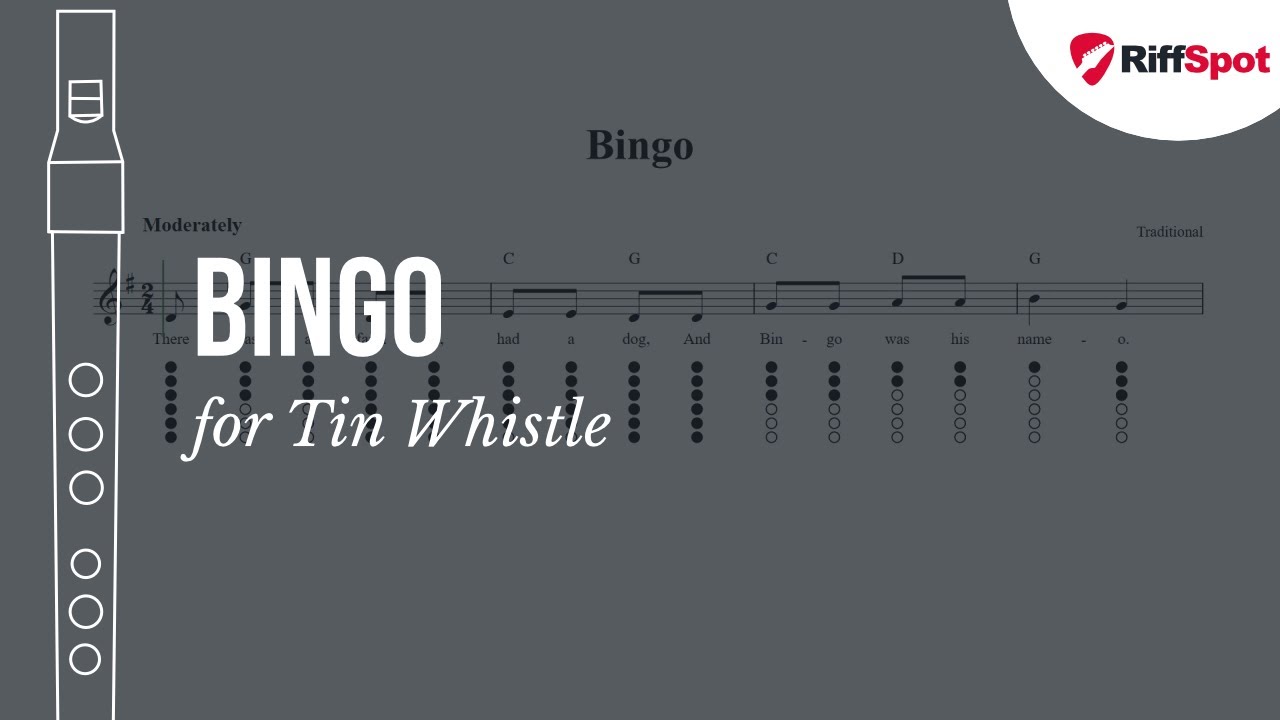 Bingo Tin Whistle Tab