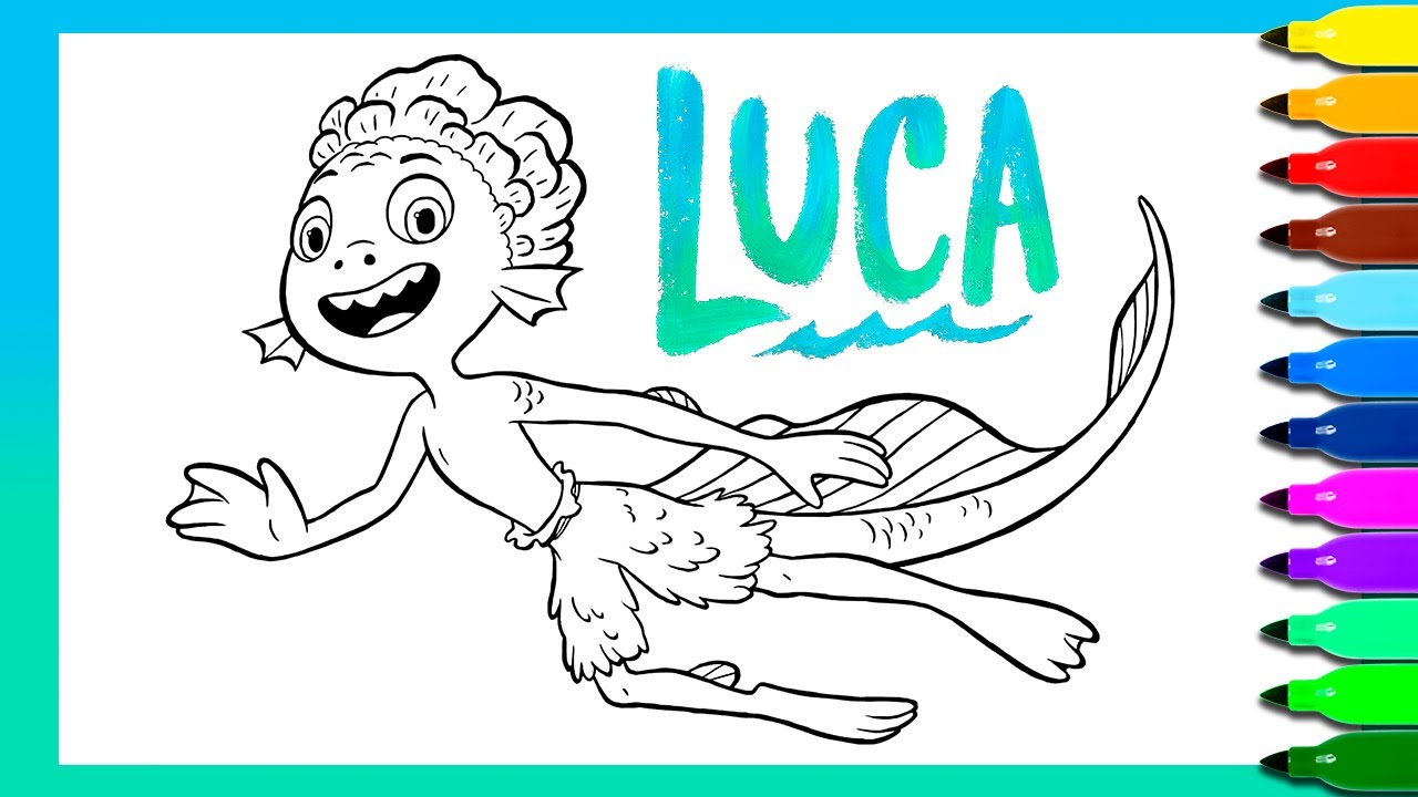 Luca Paguro Sea Monster | Disney Pixar Luca Coloring Pages - YouTube