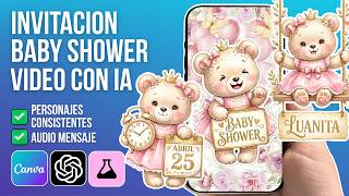 ¿Invitaciones personalizadas para baby shower creadas con IA + Canva gratis?
