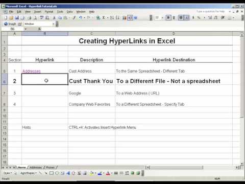 Excel Hyperlink Tutorial