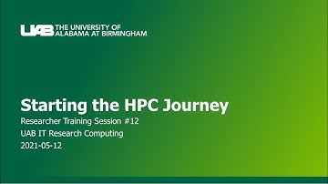 Starting the HPC Journey [TRAIN-05-2021]