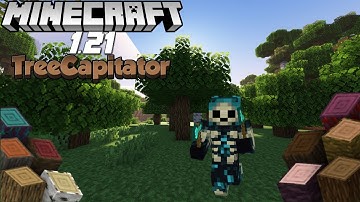 Minecraft Java 1.21 Treecapitator Data Pack and Falling Tress Mod Showcase-Tutorial