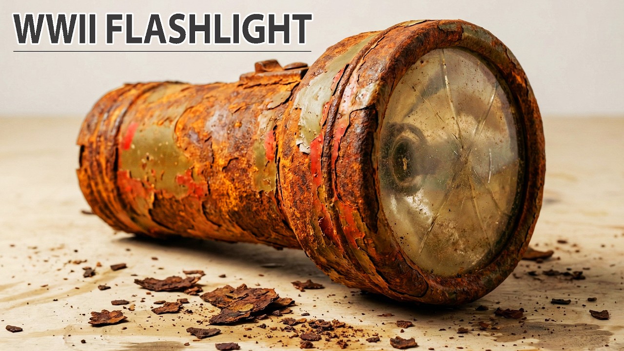 $300 Rusted Military Flashlight Restoration 24 Hours Work - Restore TV