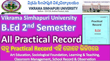 Vikrama Simhapuri University B .Ed 2nd Semester All Practical Record II All in one