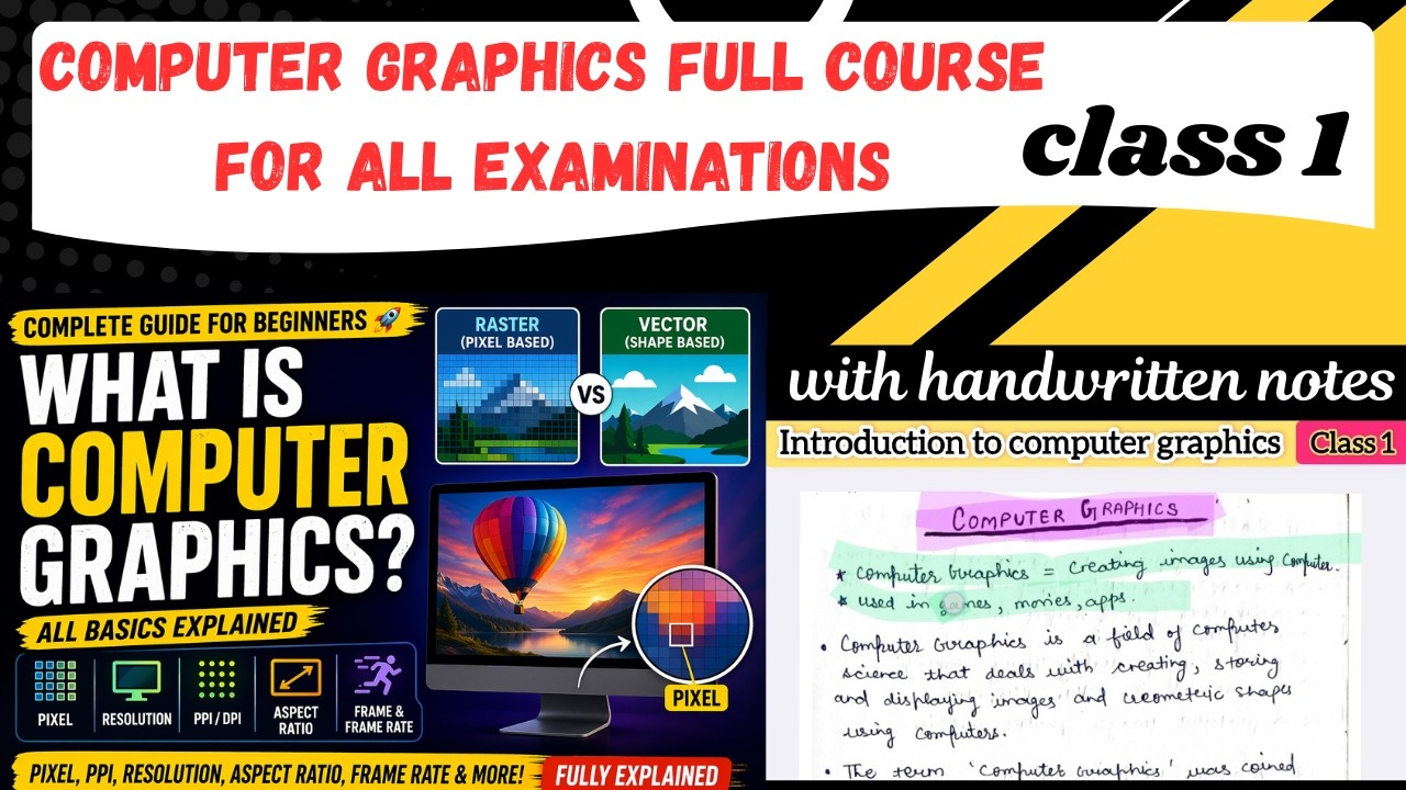 Resolutionin Computer Graphics What is computer graphics| Pixel, resolution, aspect ratio |Computer ...