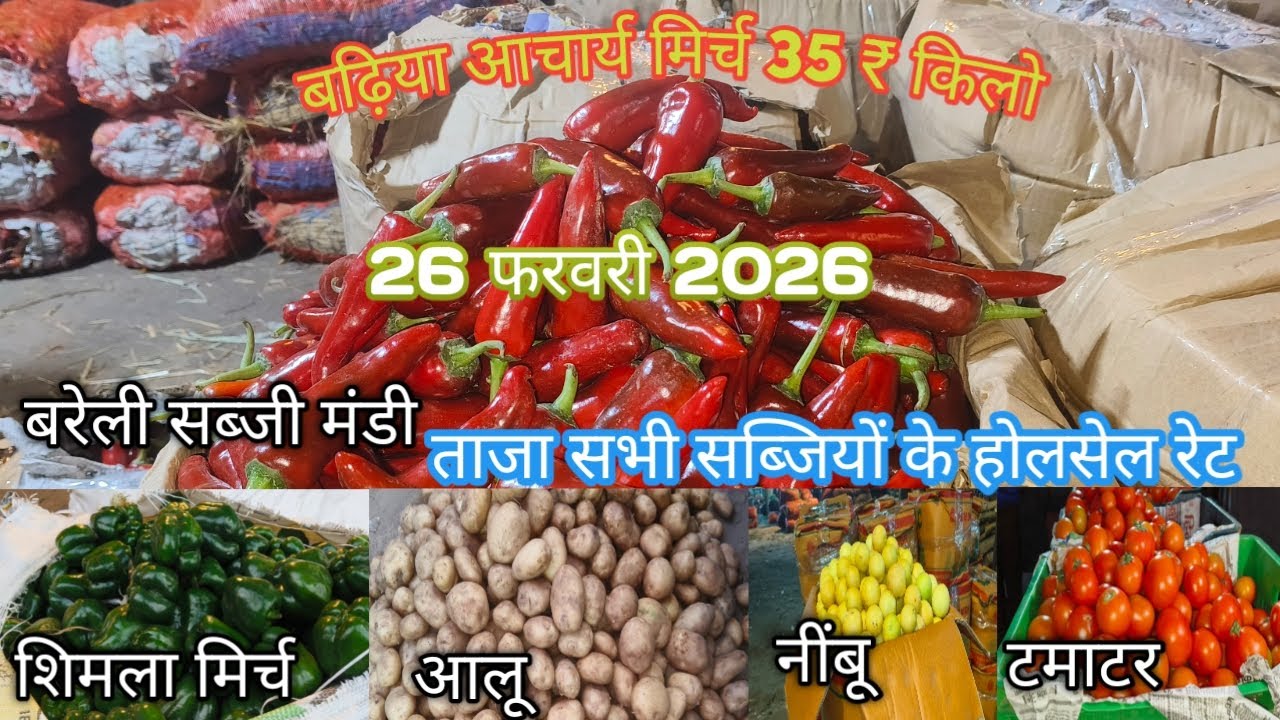 बरेली सब्जी मंडी 26 फरवरी 2026#vegitablemarket #vegitablemarket #viral #Bareillysabjimandi# 
