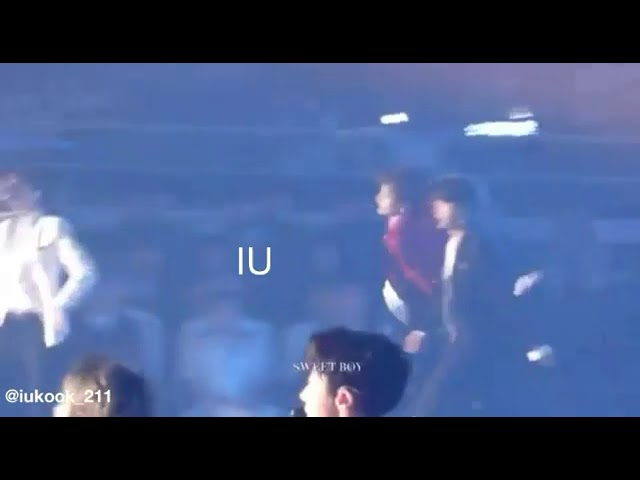 Jungkook calling the attention of IU😂💗 #kooku class=