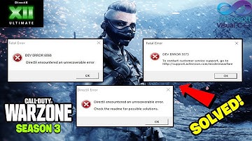 COD Warzone Season 3 DEV Error | Warzone Crashing | Directx encountered an unrecoverable error