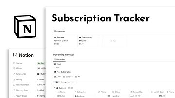Tracking your subscription with Notion | Notion Subscription Tracker