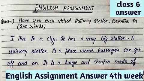 Class 6 Assignment-4 || English Assignment Answer 4th week || how to write English Assignment 2020