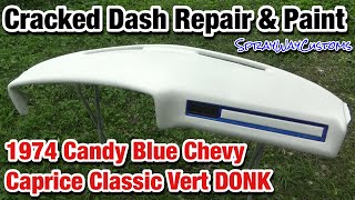 How To Paint & Repair A Cracked Dashboard SEM COLOR COAT WHITE FIBERGLASS DASH 74 Chevy Caprice Donk