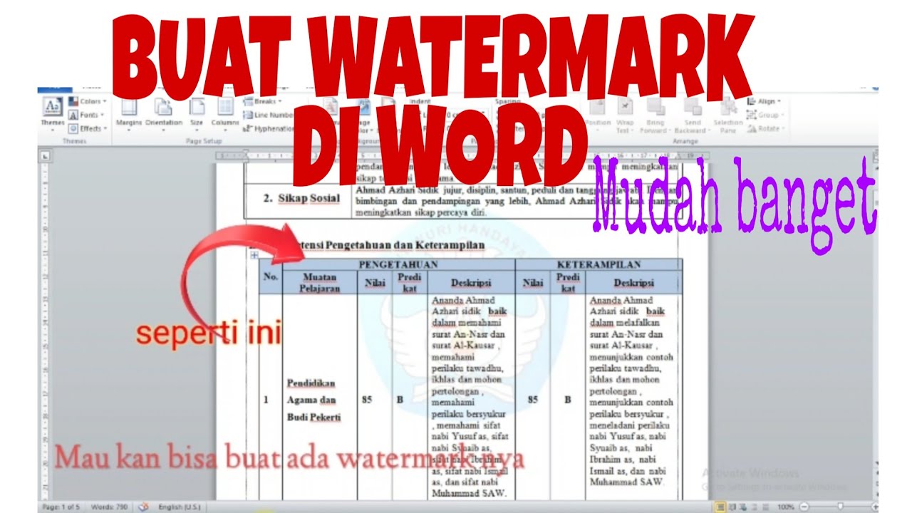 Watermark word | cara membuat watermark di word 
