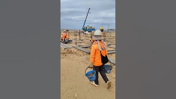 Technical casting lean concrete of ground beam