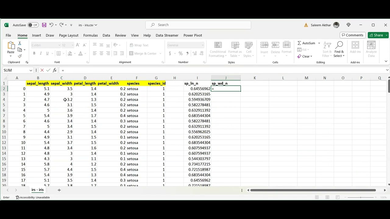 Normalize Excel How to normalize data in excel for machine learning - YouTube