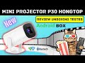 Mini projetor portatil p30 hongtop 02gb memria ram  review e unboxing