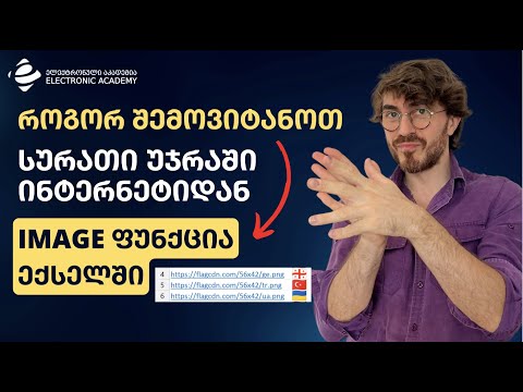 როგორ შემოვიტანოთ სურათი უჯრაში ინტერნეტიდან   image ფუნქცია ექსელში