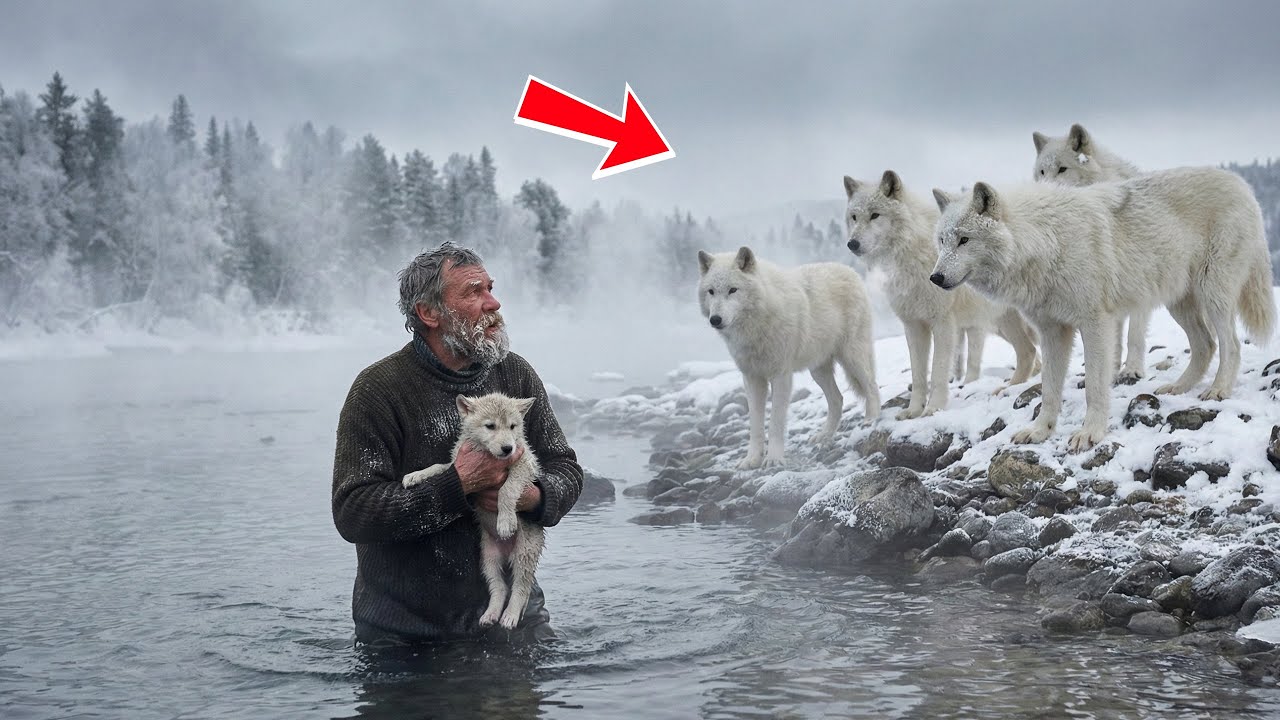 Охотник спас тонущего волчонка, и стая окружила его. Но их реакция довела всех до слёз!
