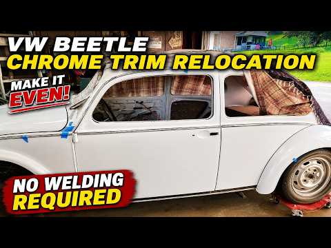 CHROME TRIM RELOCATION EASY DIY - VW BEETLE RESTORATION CHANNEL - #sladesbeetle #VWBEETLE #VWMODS