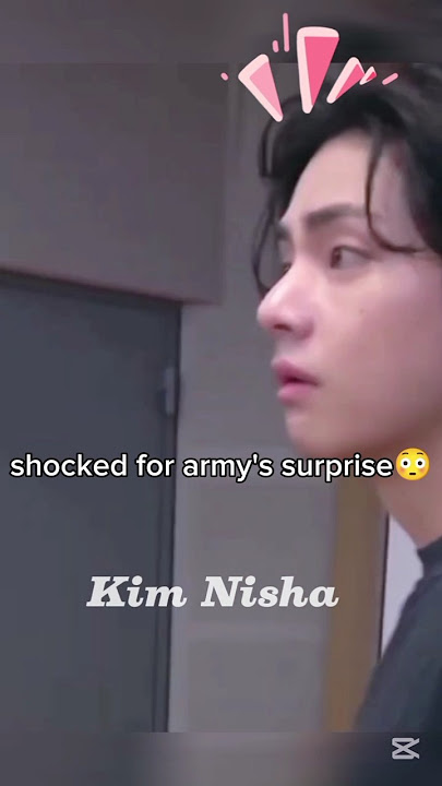 V shocked for army's surprise🤭#shorts #v #army #bts